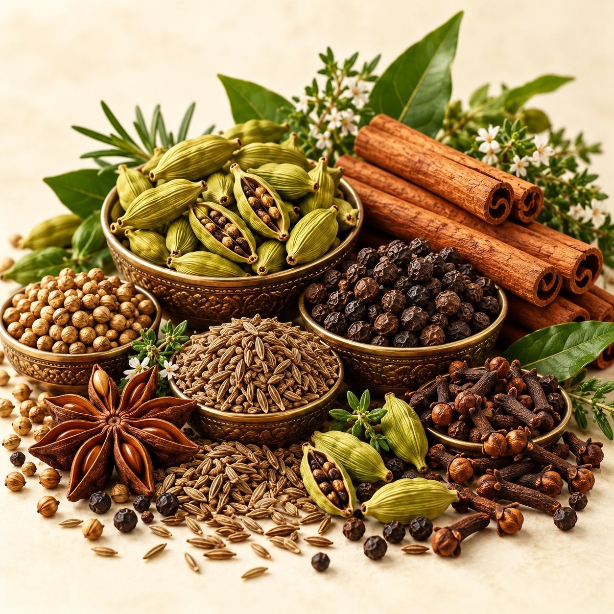 تنوع البهارات الحب والأعشاب